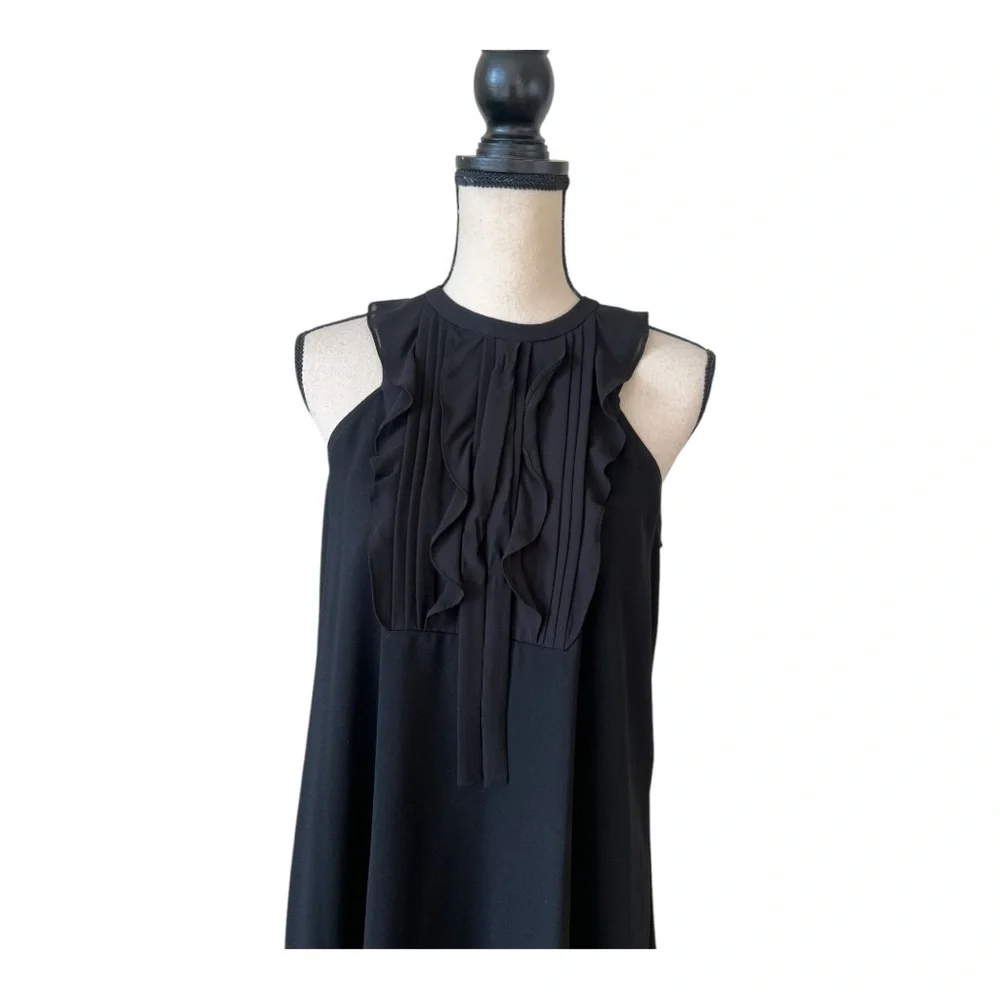 BCBGMaxAzria Black and White Asymmetrical Halter High Low Sundress Size XS
